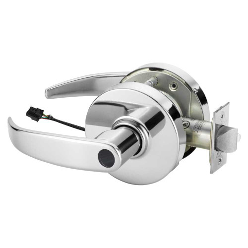 Sargent LC-10XG71 LP 26 Grade 1 Electrified Cylindrical Lock Fail Secure P Lever L Rose Less Cylinder Deadlatch Bright Chrome Finish Non-Handed LC-10XG71 LP 26
