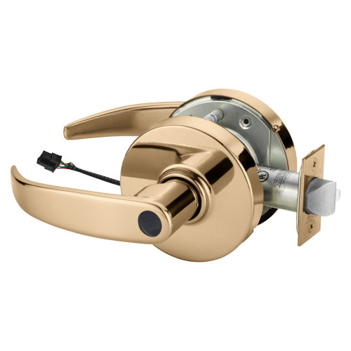 Sargent LC-10XG71 LP 9 Grade 1 Electrified Cylindrical Lock Fail Secure P Lever L Rose Less Cylinder Deadlatch Bright Bronze Clear Coated Finish Non-Handed