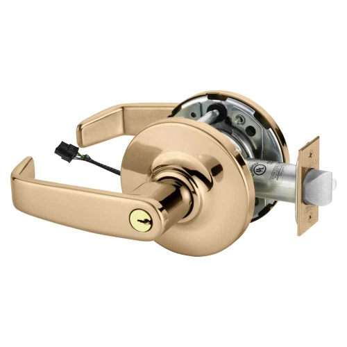 Sargent RXSC-10XG71 GL 9 Grade 1 Electrified Cylindrical Lock Fail Secure L Lever G Rose 6-Pin Cylinder Schlage C Keyway Deadlatch Request to Exit Bright Bronze Clear Coated Finish Non-Handed RXSC-10XG71 GL 9