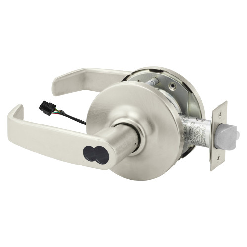 Sargent 2560RX-10XG71 GL 15 Grade 1 Electrified Cylindrical Lock Fail Secure L Lever G Rose LFIC Prep Disposable Core Deadlatch 5 Backset Request to Exit Satin Nickel Plated Clear Coated Finish Non-Handed