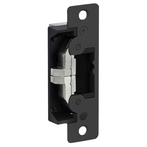 Adams Rite 7400-335 Electric Strike Field Selectable Fail Safe/Fail Secure For Aluminum Hollow Metal or Wood Applications 4-7/8 x 1-1/4 Flat Faceplate with Radius Corners 12 16 24 VAC/DC Black Anodized Aluminum 7400-335