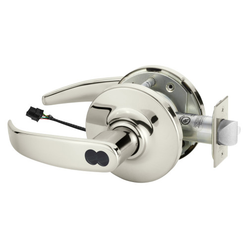 Sargent 70RX-10XG70 GP 14 Grade 1 Electrified Cylindrical Lock Fail Safe P Lever G Rose SFIC Prep Disposable Core Deadlatch Request to Exit Bright Nickel Plated Clear Coated Finish Non-Handed
