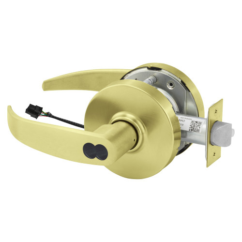 Sargent 70RX-10XG70 LP 4 Grade 1 Electrified Cylindrical Lock Fail Safe P Lever L Rose SFIC Prep Disposable Core Deadlatch Request to Exit Satin Brass Finish Non-Handed