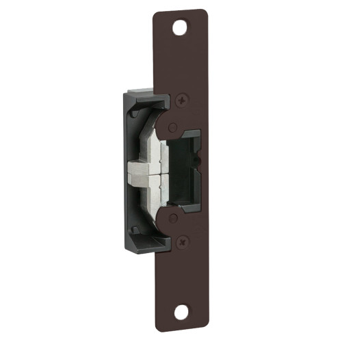 Adams Rite 7430-313 Electric Strike Field Selectable Fail Safe/Fail Secure For Aluminum Hollow Metal or Wood Applications 6-7/8 In X 1-1/4 In Flat Faceplate with Radius Corners 12 16 24 VAC/DC Dark Bronze Anodized Aluminum