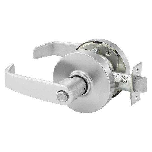 Sargent 28-10U68 LL 26D Grade 1 Hospital Privacy Cylindrical Lock L Lever Non-Keyed Satin Chrome Finish Not Handed 28-10U68 LL 26D