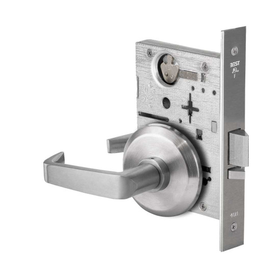 BEST 45HW0NXEU15S626RQE Fail Secure 24V No Key Override Electrified Mortise Lock 15 Lever S Rose Request to Exit Satin Chrome 45HW0NXEU15S626RQE