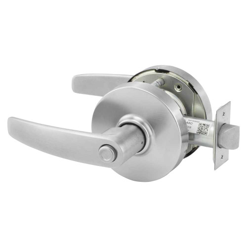 Sargent 28-10U68 LB 26D Grade 1 Hospital Privacy Cylindrical Lock B Lever Non-Keyed Satin Chrome Finish Not Handed 28-10U68 LB 26D