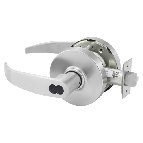 Sargent 2870-10G24 LP 26D Grade 1 Entrance or Office Cylindrical Lock P Lever SFIC Prep Disposable Core Satin Chrome Finish Not Handed