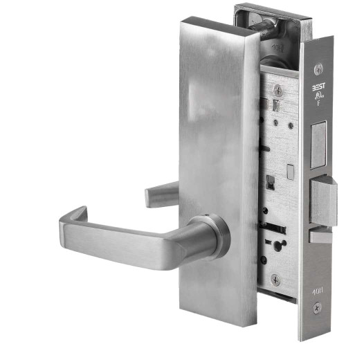 BEST 45HW0LEL15M62612V Fail Safe 12V With Deadbolt No Key Override Electrified Mortise Lock 15 Lever M Escutcheon Satin Chrome 45HW0LEL15M62612V