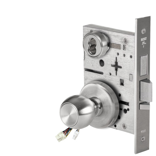 BEST 45HW7TDEL4H62612V Fail Safe 12V With Deadbolt Electrified Mortise Lock 4 Knob H Rose Satin Chrome