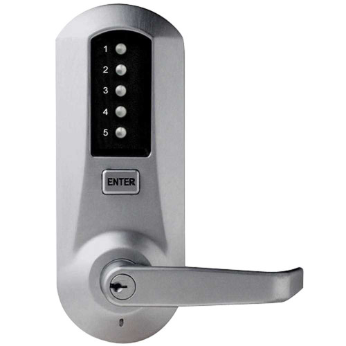 Kaba Simplex 5041XKWL-26D-41 Cylindrical Combination Lever Lock Passage 2-3/4 Backset 1/2 Throw Latch KIL Kaba 90 Keyway Satin Chrome 5041XKWL-26D-41
