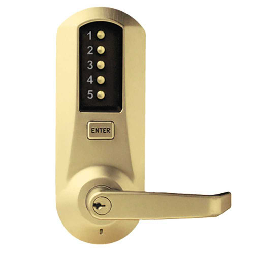 Kaba Simplex 5021XSWL-04-41 Cylindrical Combination Lever Lock 2-3/4 Backset 1/2 Throw Latch KIL Schlage C Keyway Satin Brass 5021XSWL-04-41