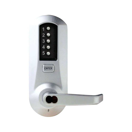 Kaba Simplex 5041SWL-26D-41 Cylindrical Combination Lever Lock Passage 2-3/4 Backset 1/2 Throw Latch Schlage FSIC Prep Less Core Satin Chrome 5041SWL-26D-41