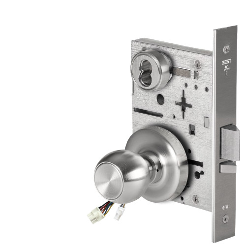 BEST 45HW7WEU4R62612V Fail Secure 12V Double Cylinder Electrified Mortise Lock 4 Knob R Rose Satin Chrome