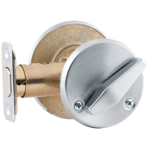 Schlage B581F 626 Grade 2 Fire Rated Door Bolt Inside Turn x Blank Plate Adjustable 2-3/8 and 2-3/4 Backset Satin Chrome Finish