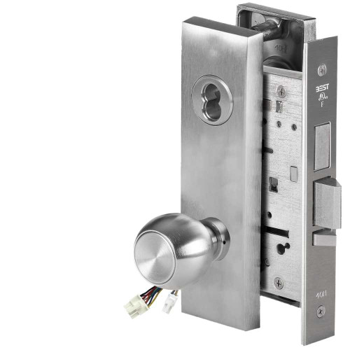 BEST 45HW7TWEL4M62612V Fail Safe 12V Double Cylinder With Deadbolt Electrified Mortise Lock 4 Knob M Escutcheon Satin Chrome 45HW7TWEL4M62612V