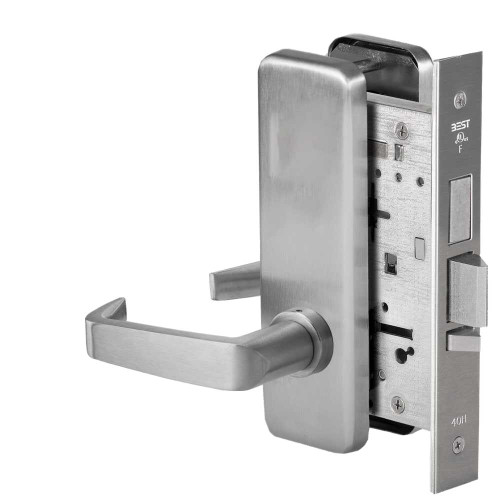 BEST 45HW0LEL15J62612V Fail Safe 12V With Deadbolt No Key Override Electrified Mortise Lock 15 Lever J Escutcheon Satin Chrome 45HW0LEL15J62612V