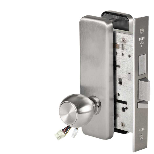 BEST 45HW0LEL4J62612V Fail Safe 12V With Deadbolt No Key Override Electrified Mortise Lock 4 Knob J Escutcheon Satin Chrome 45HW0LEL4J62612V