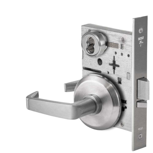 BEST 45HW7DEL15S626RQE Fail Safe 24V Electrified Mortise Lock 15 Lever S Rose Request to Exit Satin Chrome 45HW7DEL15S626RQE