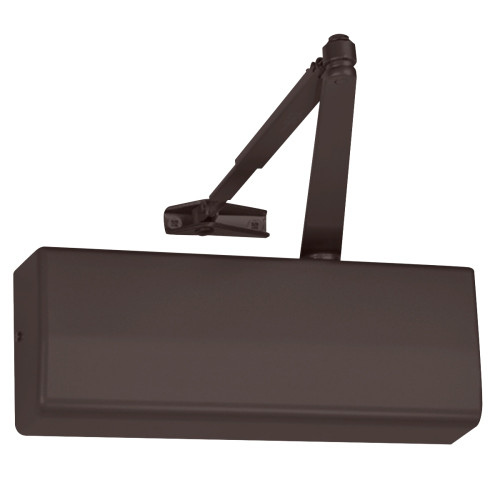 Corbin Russwin DC8200 A1 690 Grade 1 Surface Door Closer Double Lever Arm Friction Hold Open Pull Side Mount Size 1 to 6 Full Cover Non-Handed Dark Bronze Painted