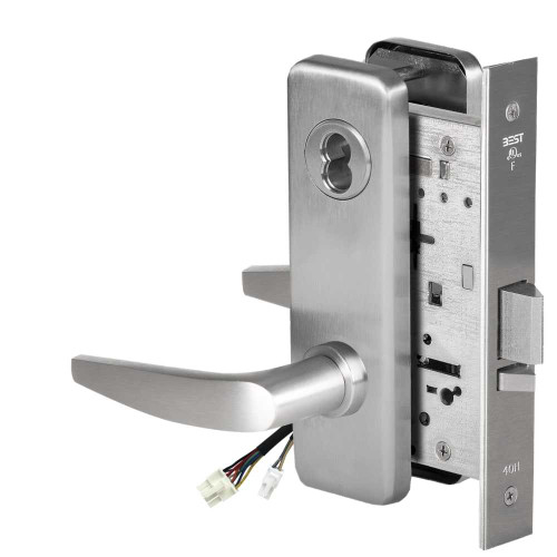 BEST 45HW7WEL16J630 Fail Safe 24V Double Cylinder Electrified Mortise Lock 16 Lever J Escutcheon Satin Stainless Steel 45HW7WEL16J630