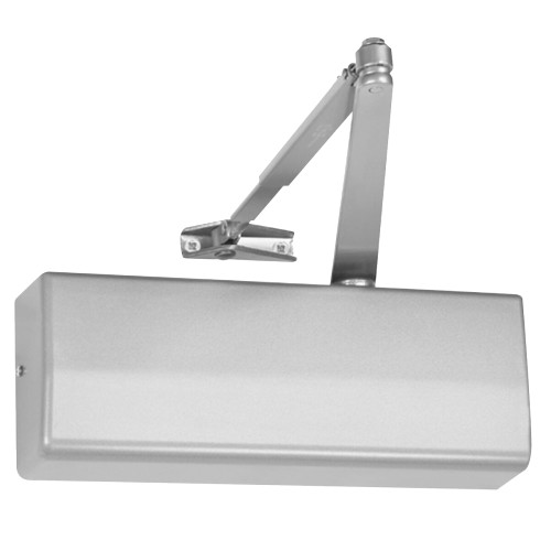 Corbin Russwin DC8200 A1 689 Grade 1 Surface Door Closer Double Lever Arm Friction Hold Open Pull Side Mount Size 1 to 6 Full Cover Non-Handed Aluminum Painted
