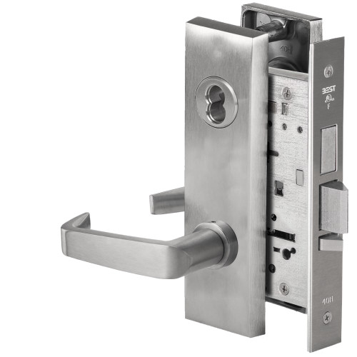 BEST 45HW7TDEU15M626 Fail Secure 24V With Deadbolt Electrified Mortise Lock 15 Lever M Escutcheon Satin Chrome