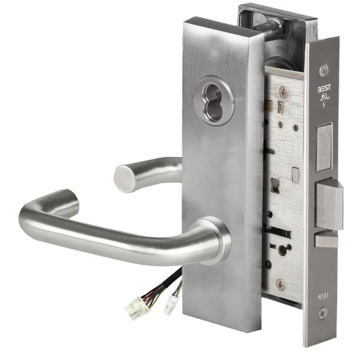 BEST 45HW7TDEU3M626 Fail Secure 24V With Deadbolt Electrified Mortise Lock 3 Lever M Escutcheon Satin Chrome