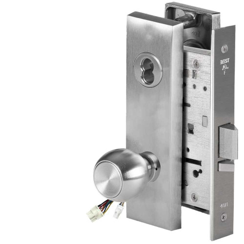 BEST 45HW7WEL4M62612V Fail Safe 12V Double Cylinder Electrified Mortise Lock 4 Knob M Escutcheon Satin Chrome 45HW7WEL4M62612V