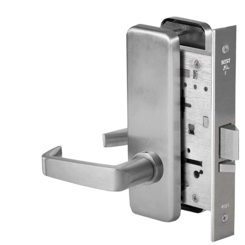 BEST 45HW0NXEU15J626 Fail Secure 24V No Key Override Electrified Mortise Lock 15 Lever J Escutcheon Satin Chrome 45HW0NXEU15J626