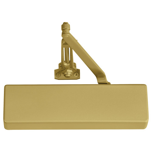 Norton 7500H 696 Grade 1 Tri Mount Friction Hold Open Door Closer Push or Pull Side Regular Arm Size 1 to 6 Plastic Cover Satin Brass Painted Finish Non-Handed