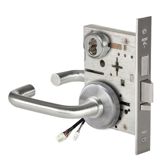 BEST 45HW7TDEL3H630 Fail Safe 24V With Deadbolt Electrified Mortise Lock 3 Lever H Rose Satin Stainless Steel