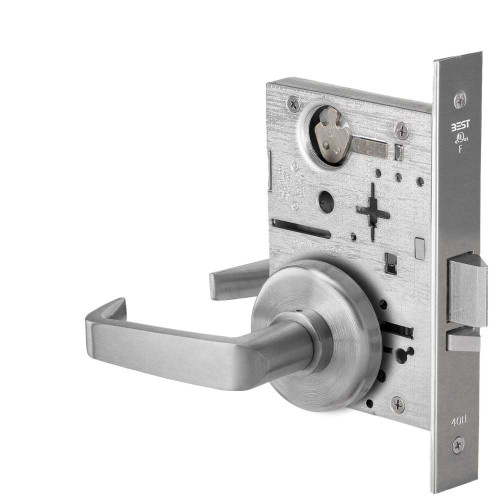 BEST 45HW0NXEL15H626 Fail Safe 24V No Key Override Electrified Mortise Lock 15 Lever H Rose Satin Chrome 45HW0NXEL15H626