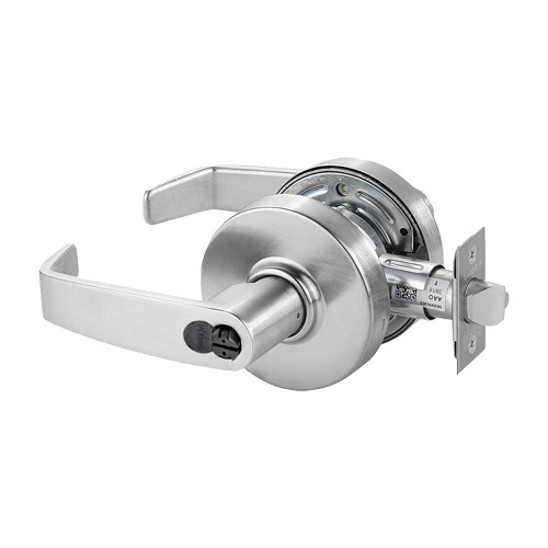Sargent 2860-7G04 LL 26D Grade 2 Storeroom/Closet Cylindrical Lock L Lever LFIC Disposable Construction Core Satin Chrome Finish Non-handed 2860-7G04 LL 26D