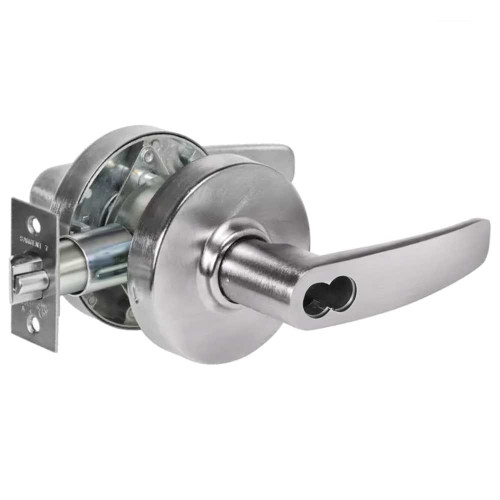 Sargent 2860-7G04 LB 26D Grade 2 Storeroom/Closet Cylindrical Lock B Lever LFIC Disposable Construction Core Satin Chrome Finish Non-handed 2860-7G04 LB 26D