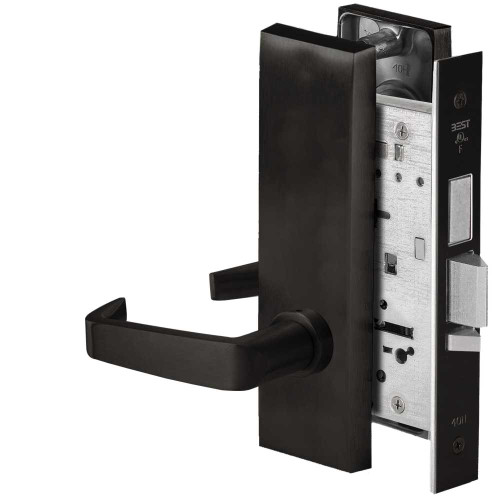 BEST 45HW0LEU15M622RQE Fail Secure 24V With Deadbolt No Key Override Electrified Mortise Lock 15 Lever M Escutcheon Request to Exit Flat Black 45HW0LEU15M622RQE