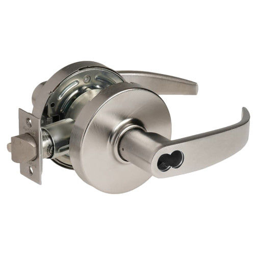 Sargent 2860-7G37 LP 26D Grade 2 Classroom Cylindrical Lock P Lever LFIC Disposable Construction Core Satin Chrome Finish Non-handed