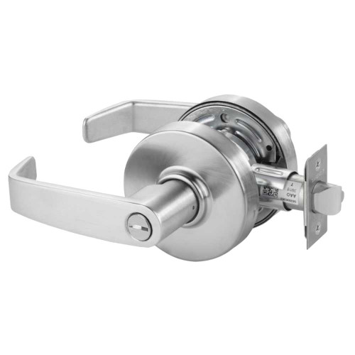 Sargent 28-7U65 LL 26D Grade 2 Privacy/Bathroom Cylindrical Lock L Lever Non-Keyed Satin Chrome Finish Non-handed 28-7U65 LL 26D