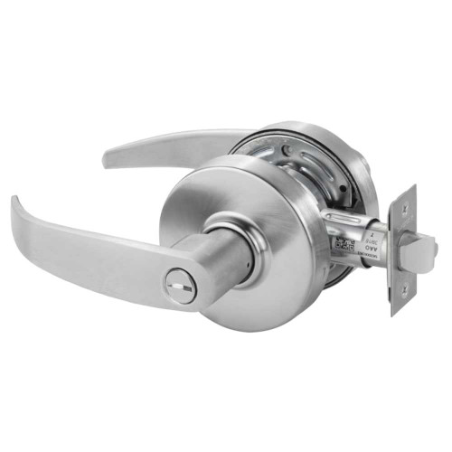 Sargent 28-7U65 LP 26D Grade 2 Privacy/Bathroom Cylindrical Lock P Lever Non-Keyed Satin Chrome Finish Non-handed 28-7U65 LP 26D