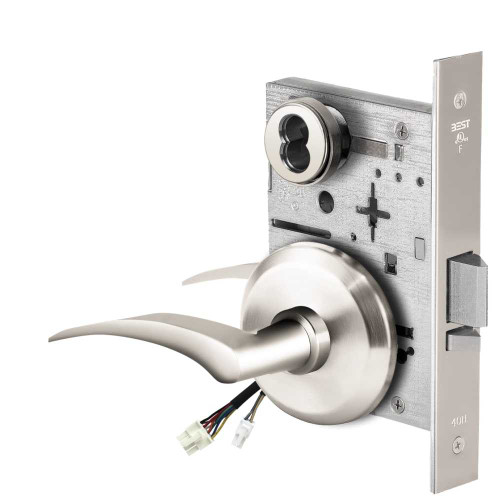 BEST 45HW7DEL17LS625 Fail Safe 24V Electrified Mortise Lock 17 Lever S Rose Left Hand Bright Chrome 45HW7DEL17LS625