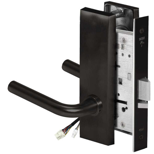 BEST 45HW0NXEU12M622RQE Fail Secure 24V No Key Override Electrified Mortise Lock 12 Lever M Escutcheon Request to Exit Flat Black 45HW0NXEU12M622RQE