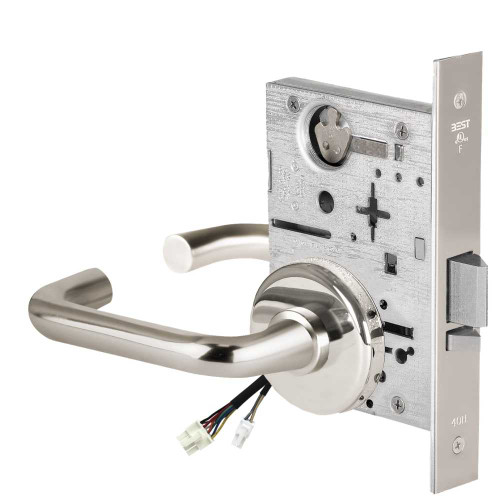 BEST 45HW0NXEL3H629 Fail Safe 24V No Key Override Electrified Mortise Lock 3 Lever H Rose Bright Stainless Steel 45HW0NXEL3H629