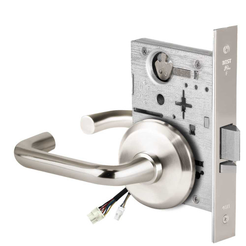 BEST 45HW0NXEL3S625 Fail Safe 24V No Key Override Electrified Mortise Lock 3 Lever S Rose Bright Chrome 45HW0NXEL3S625