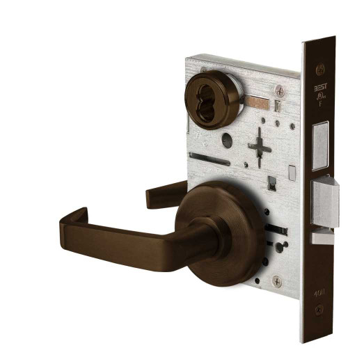 BEST 45HW7TWEU15H690 Fail Secure 24V Double Cylinder with Deadbolt Electrified Mortise Lock 15 Lever H Rose Dark Bronze 45HW7TWEU15H690