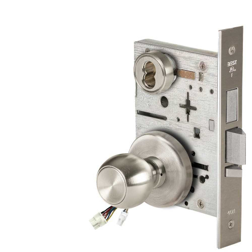 BEST 45HW7TDEL4H619 Fail Safe 24V With Deadbolt Electrified Mortise Lock 4 Knob H Rose Satin Nickel 45HW7TDEL4H619