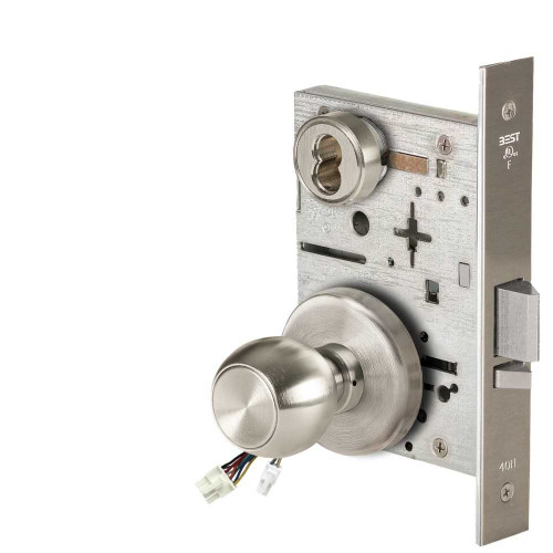 BEST 45HW7WEL4H619RQE12V Fail Safe 12V Double Cylinder Electrified Mortise Lock 4 Knob H Rose Request to Exit Satin Nickel 45HW7WEL4H619RQE12V