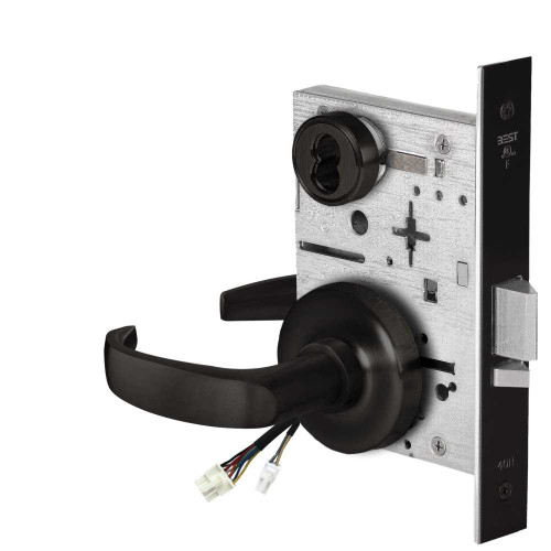 BEST 45HW7DEL14R62212V Fail Safe 12V Electrified Mortise Lock 14 Lever R Rose Flat Black 45HW7DEL14R62212V