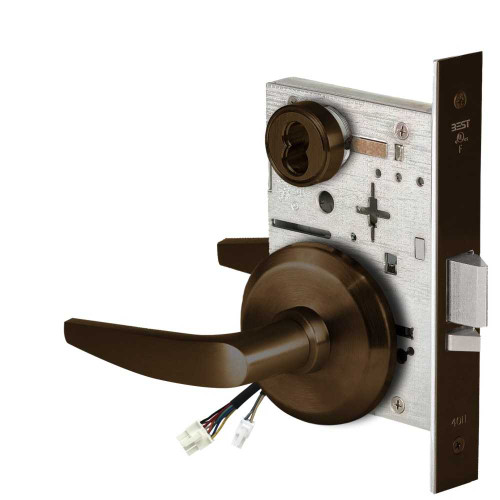 BEST 45HW7DEL16S690 Fail Safe 24V Electrified Mortise Lock 16 Lever S Rose Dark Bronze 45HW7DEL16S690