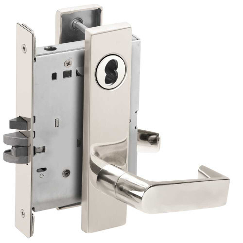 Schlage L9071B 06L 625 Grade 1 Classroom Security Mortise Lock SFIC Prep Less Core 06 Lever L Escutcheon Bright Chrome Finish Field Reversible L9071B 06L 625
