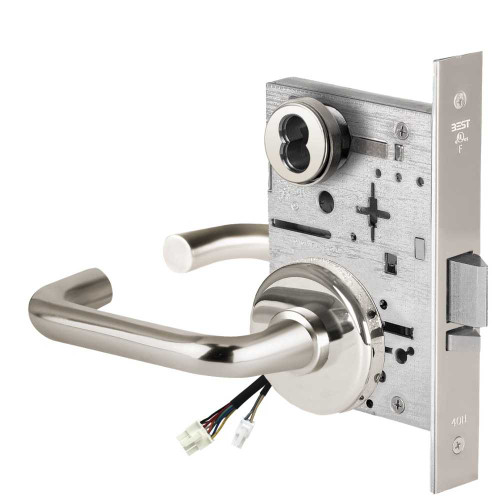 BEST 45HW7WEL3H625RQE12V Fail Safe 12V Double Cylinder Electrified Mortise Lock 3 Lever H Rose Request to Exit Bright Chrome 45HW7WEL3H625RQE12V